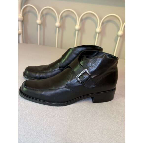 Etienne Aigner Black Leather Monk Strap Dress Shoes 8.5 main image 9